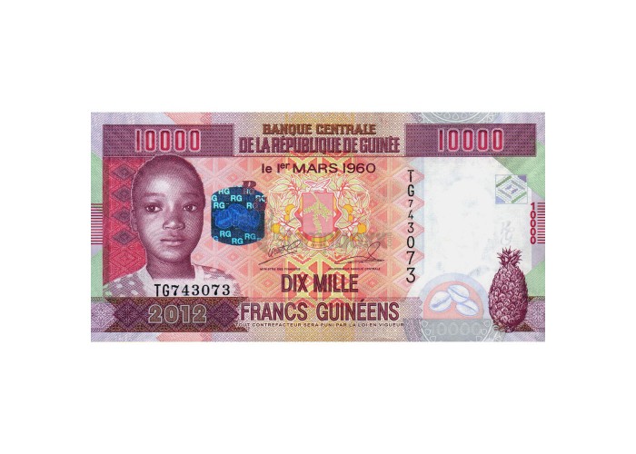 GUINEA 10000 FRANCS 2012 P-46 UNC